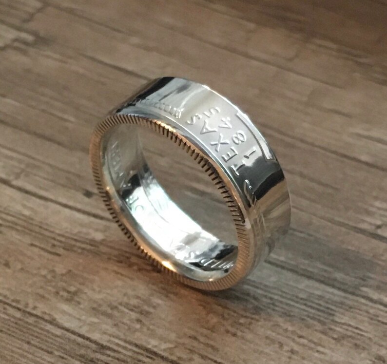 Coin Rings Handmade from 90/% Silver Uncirculated Texas State Quarters Sizes 3-12 including 12 and 14 sizes