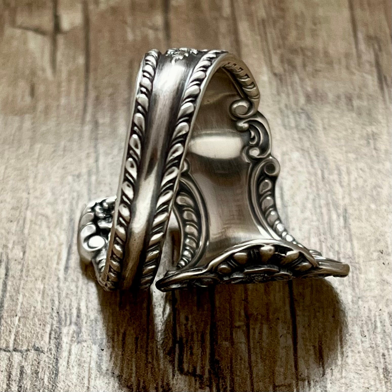 Vintage 925 Solid Sterling Silver Spoon Ring: Gorham Cambridge