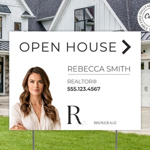 Open House Yard Sign Template, Realtor Open House Sign, Realtor Yard Sign, Real Estate Signage, Open House Sign Design, Real Estate Branding