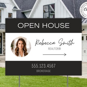 Open House Yard Sign Template, Realtor Open House Signs, Realtor Yard Sign, Real Estate Signage, Open House Sign Design,Real Estate Branding