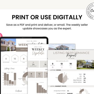 Realtor Listing Performance Report, Weekly Seller Update Flyer, Client ...