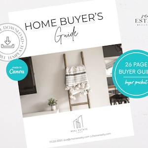 Home Buying Guide Real Estate, Realtor Homebuyer Guide Template, New Client Buyer Consultation, Buyer Presentation Canva Recommendations