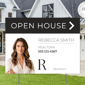 Open House Yard Sign Template, Realtor Open House Sign, Open House Sign Design, Real Estate Signage, Realtor Yard Sign, Real Estate Branding