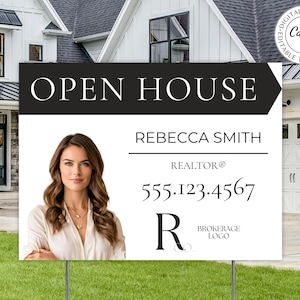 Open House Yard Sign Template, Realtor Open House Sign, Realtor Yard Sign, Real Estate Signage, Open House Sign Design, Real Estate Branding