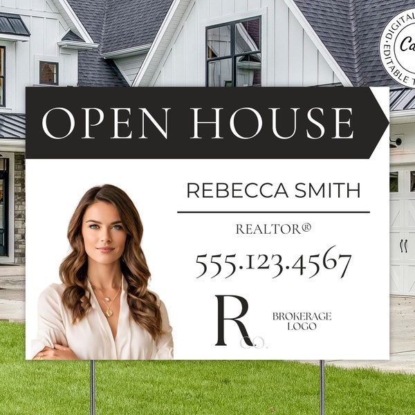Open House Yard Sign Template, Realtor Open House Sign, Realtor Yard Sign, Real Estate Signage, Open House Sign Design, Real Estate Branding