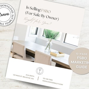 Thinking of Selling FSBO Marketing Guide, For Sale By Owner Marketing Template, FSBO Prospecting Guide, Real Estate For Sale By Owner Flyer