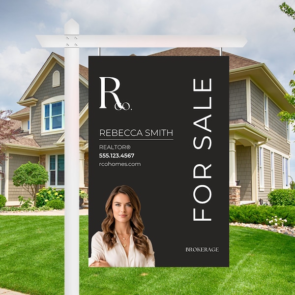 Modern Yard Sign Real Estate, Real Estate Yard Sign Template 24x36 | 24x18 | 24x30, Real Estate For Sale Sign, Realtor Yard Sign & Riders