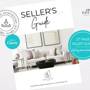 Home Selling Guide, Real Estate Seller Guide Instant, Real Estate Listing Presentation, Real Estate Pre Listing Presentation, Realtor Canva