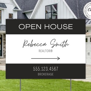 Open House Yard Sign Template, Realtor Open House Sign, Real Estate Signage, Realtor Yard Sign, Open House Sign Design, Real Estate Branding