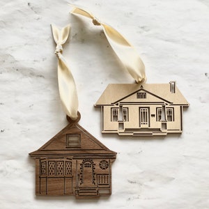 Custom Wooden House Portrait Ornament • Wonderful Gift for Housewarming, New Home, Wonderful Christmas Gift!