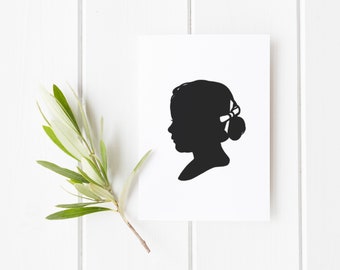 Hand-Cut Silhouette Portrait {5x7" size} • Wonderful Christmas Gift!