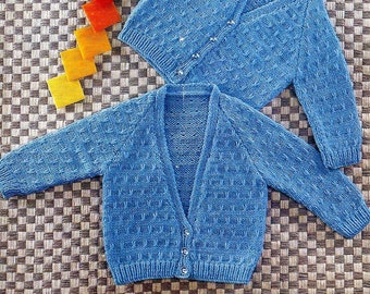 Baby Knitting Pattern V neck and round neck Cardigans pdf