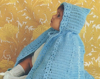 Baby Crochet Pattern pdf Carry Cape Quickerknit 0-9 months