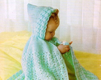 Baby Crochet Pattern pdf Carrying Cape with Hood 18-19" chest
