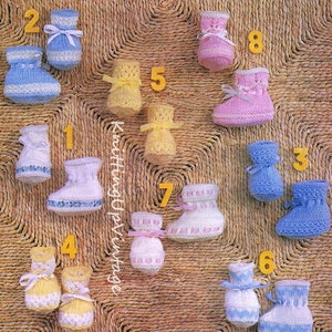 Baby Bootees Shoes Knitting Pattern pdf 1-6 mths  Quickerknit