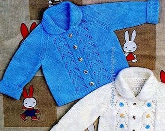 Baby Knitting Pattern pdf Cardigan Jacket 19-22"