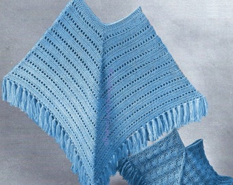 Knitting and Crochet Poncho Pattern PDF Womens Girls  4 sizes Double Knit
