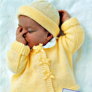 Baby Cardigans, Sweater, Bolero, Beanie Hat DK  Knitting Pattern pdf 18-22"
