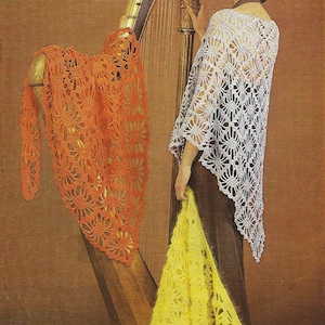 Ladies Lacy Shawl crochet pattern, double knit