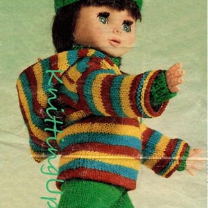 17&quot; Dolls Clothes Knitting Pattern Boots, Top, Hoody, Trousers, Hat 4 ply pdf
