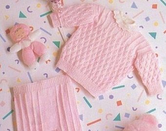 Prem Baby or Doll Knitting Pattern PDF Tiny Sweater & Leggings