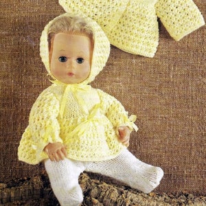 Double Knit 14&quot; Baby Dolls Clothes Knitting Pattern Tiny Tears,  pdf