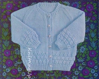 Baby Knitting Pattern pdf V neck and round neck Cardigans DK