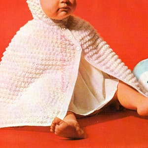 Baby Crochet Pattern pdf Carrying Cape with Hood 0-9 mths