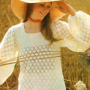 Crochet Pattern PDF Womens Ladies Lacy Tunic 4 ply