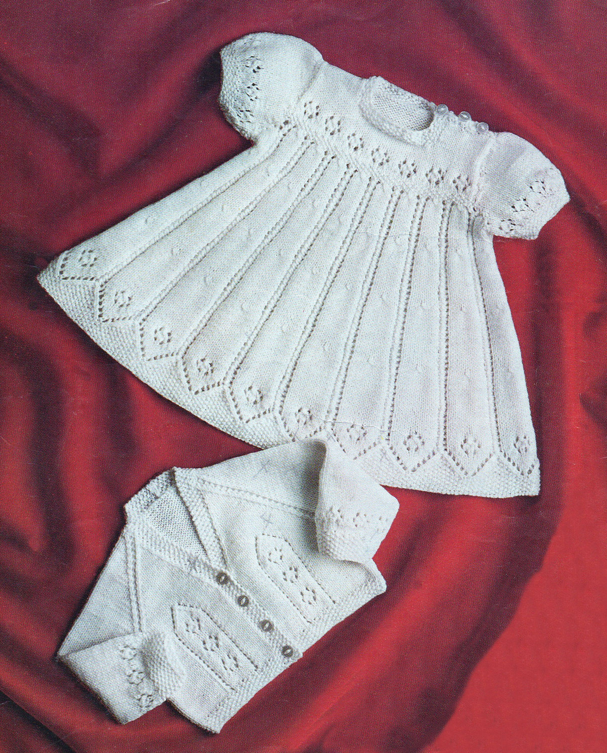 Baby Knitting Pattern 3 Ply DRESS & CARDIGAN 18 Pdf Etsy