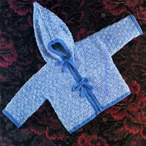 Baby Knitting Pattern Hooded Jacket 19-22&quot; Double Knit pdf