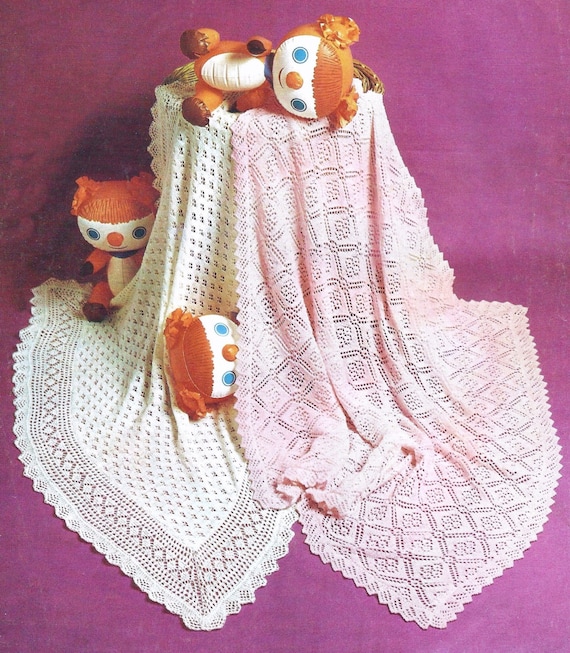 Baby Knitting Pattern Pdf Ply Ply Vintage Lacy Shawls