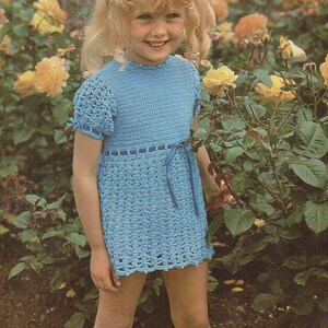 Crochet Pattern pdf Girls Summer Dress in 4 ply 22&quot;-26&quot;