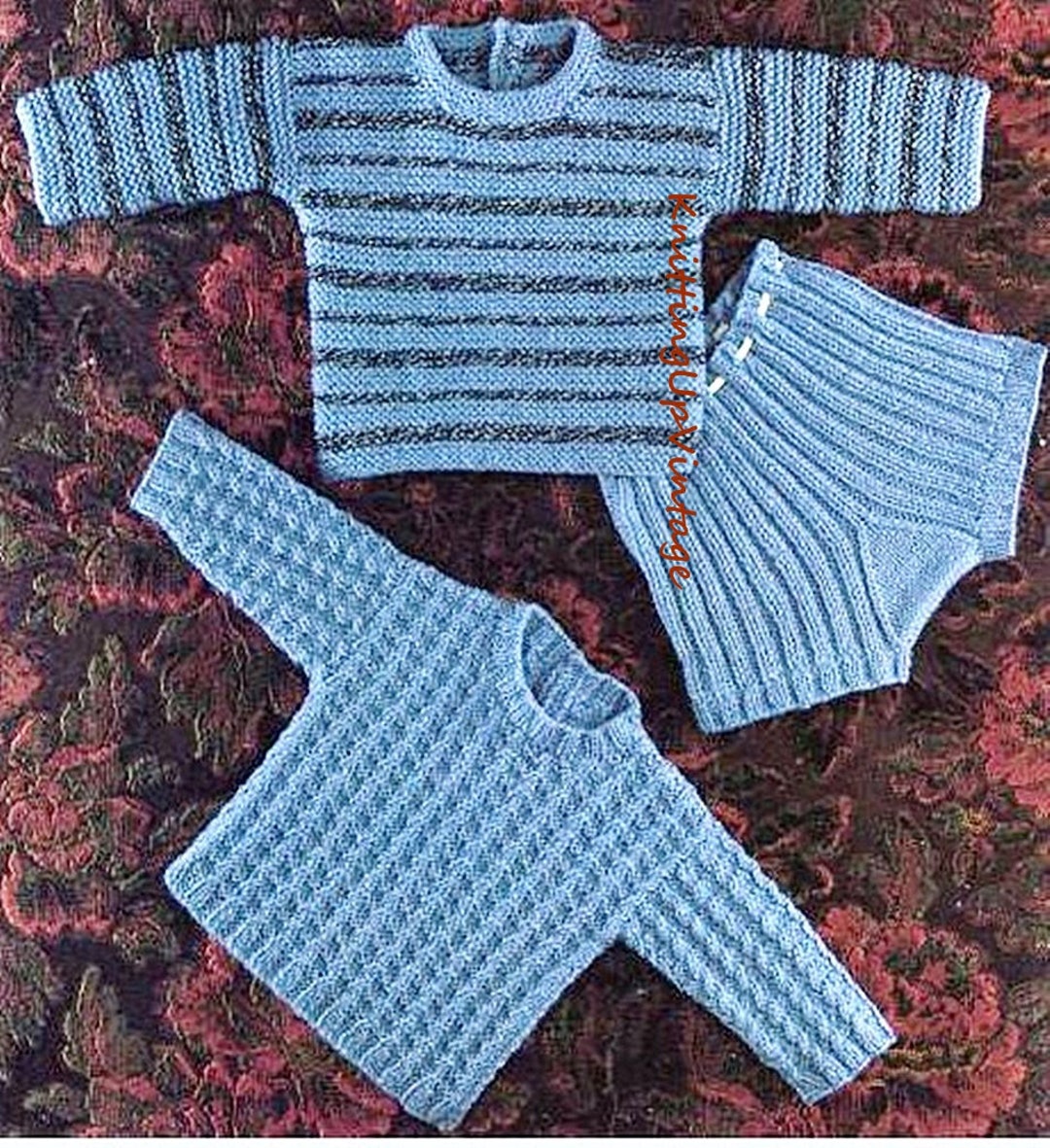 Baby Knitting Pattern Pdf Baby Boy Jumpers and Shorts Etsy UK