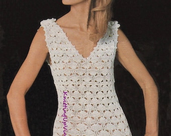 Womens Crochet Pattern Vintage Summer Dress pdf