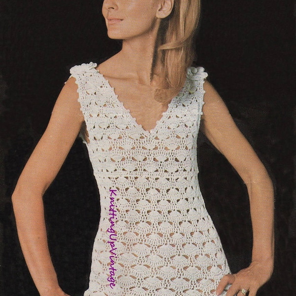 Womens Crochet Pattern Vintage Summer Dress pdf
