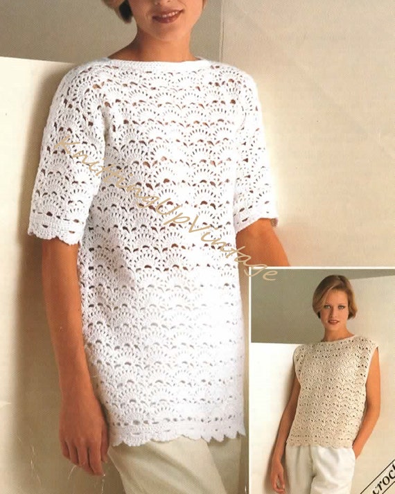 Crochet Pattern PDF Womens Ladies Summer Cotton Tops Double | Etsy