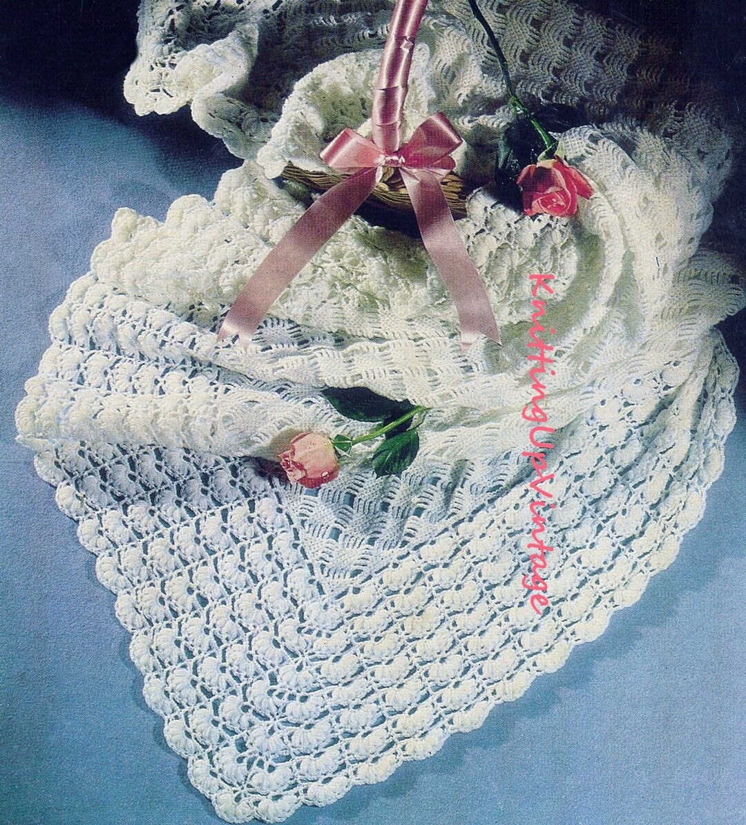 Baby Crochet Pattern PDF Vintage Shawl 3 Ply Etsy UK