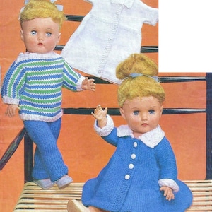 17" Dolls Clothes Knitting Pattern Double Knit and 4 ply pdf