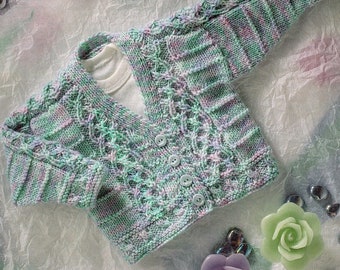 Baby Knitting Pattern pdf Cable Cardigan DK  18" 20" 22""