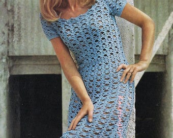 Crochet Pattern Womens Lacy Vintage Summer Dress pdf