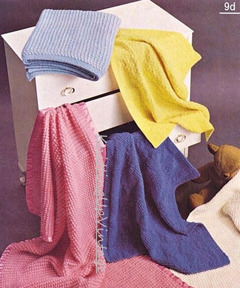 Baby Knitting Pattern Pdf Pram Covers and Cot Blankets Double Etsy