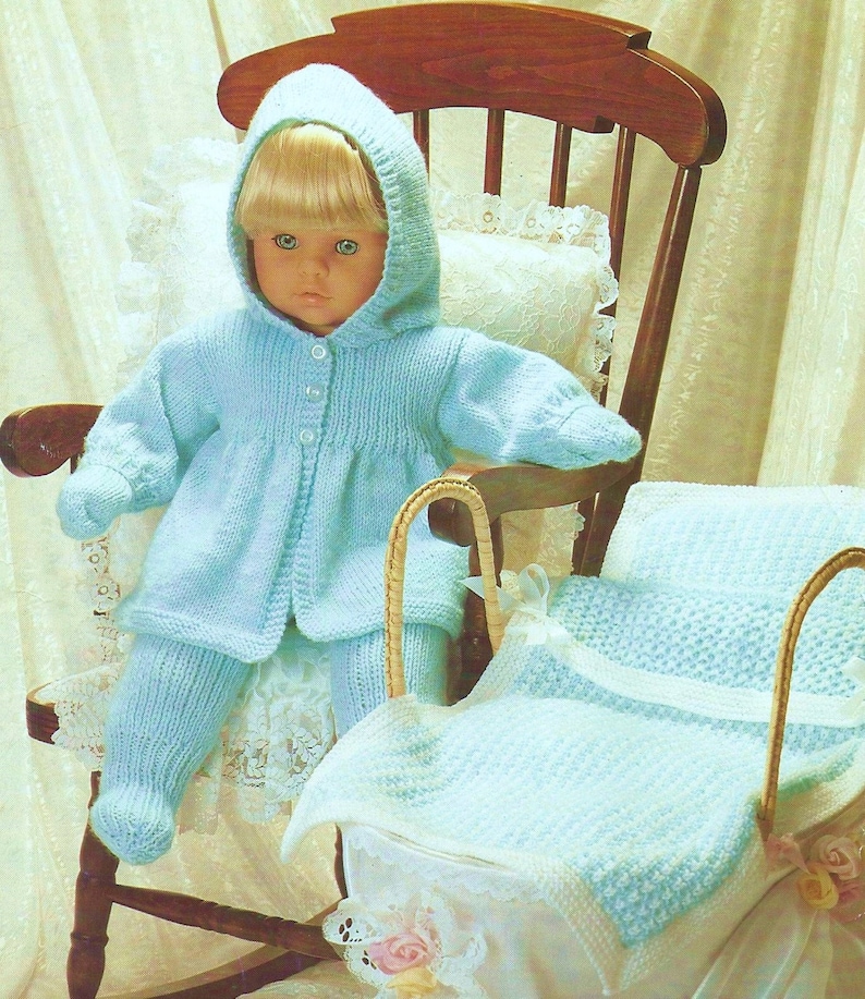 Baby Dolls Clothes Knitting Pattern 16 20 24 Pram Set & Etsy UK