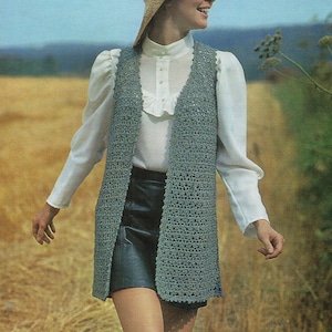 UK Crochet Pattern PDF Womens Cover Up, Waistcoat, Vest