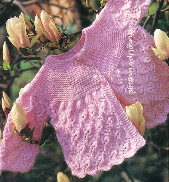 Baby Knitting Pattern pdf Matinee Coat 19 and 20 DK 3 Etsy