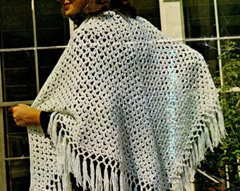 Ladies Shawl crochet pattern, 4 ply