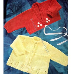 Baby Knitting Pattern pdf DK Matinee Coat and Cardigan 19&quot;