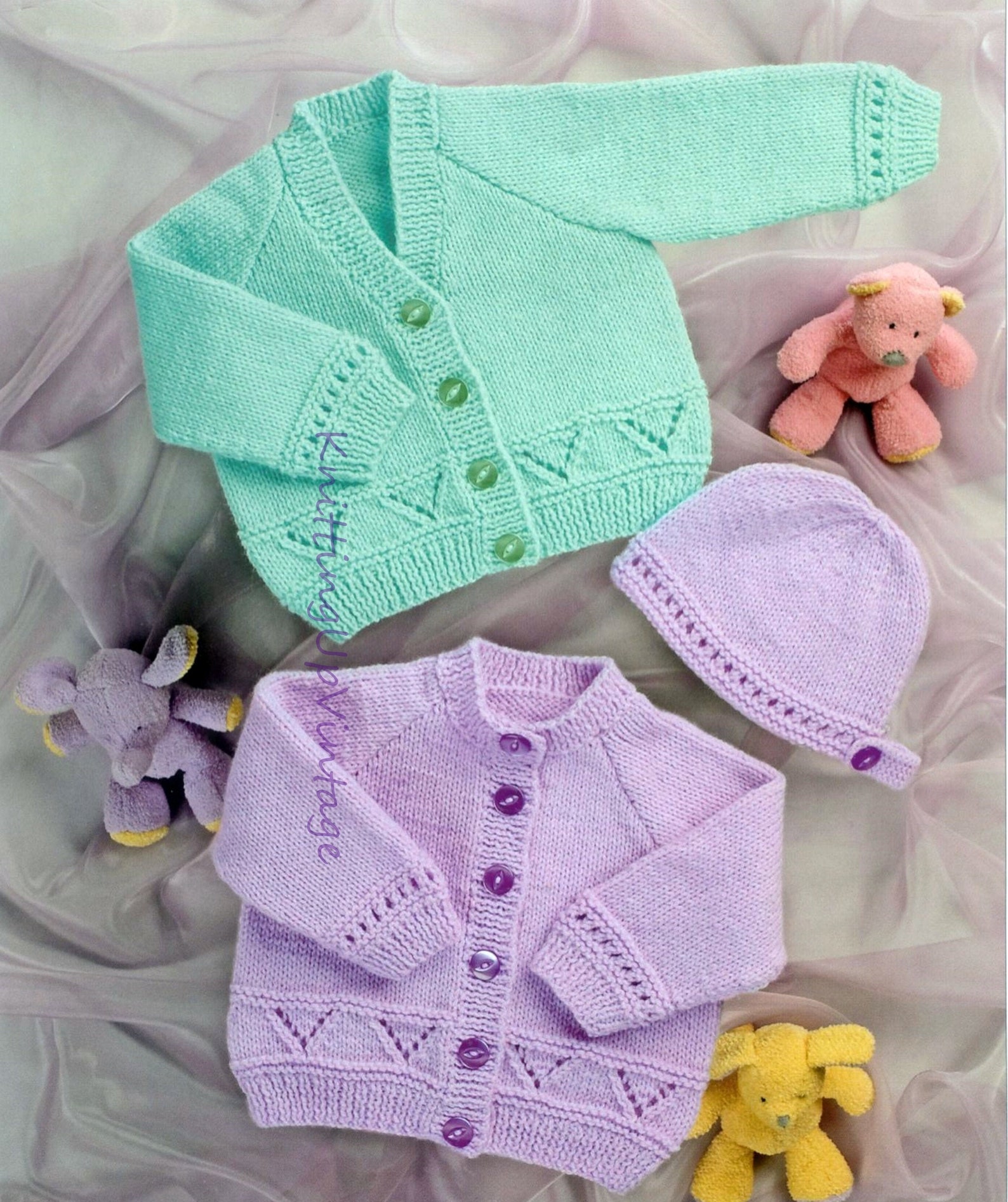Premature Baby Knitting Pattern Pdf 12-24 Cardigans and Hat Double Knit ...