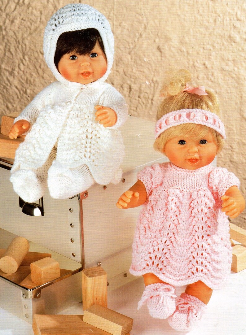 14 Baby Dolls Clothes Knitting Pattern Tiny Tears Double Etsy