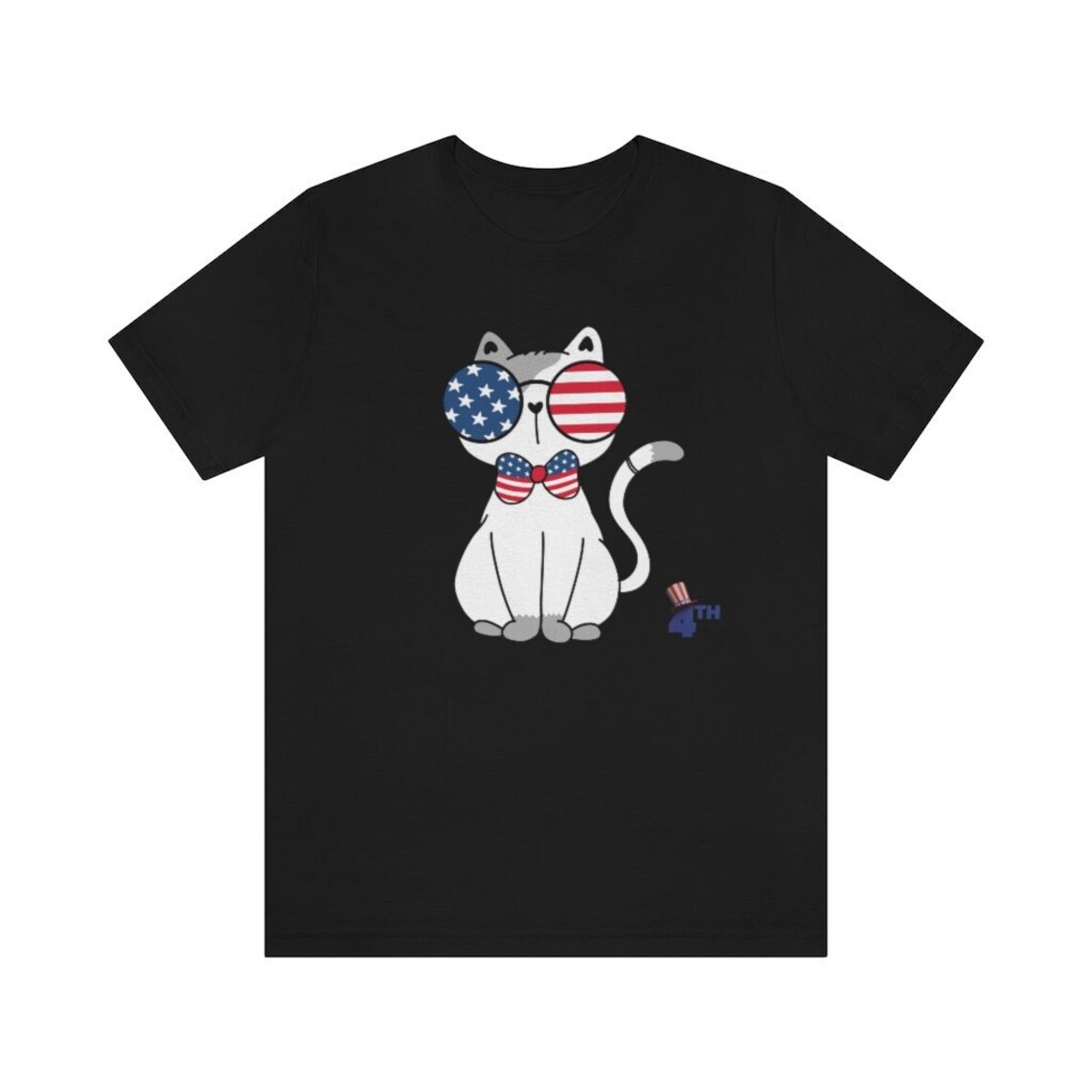 July 4th Fun Cat Shirt Fourth of July Unique Shirt USA Etsy